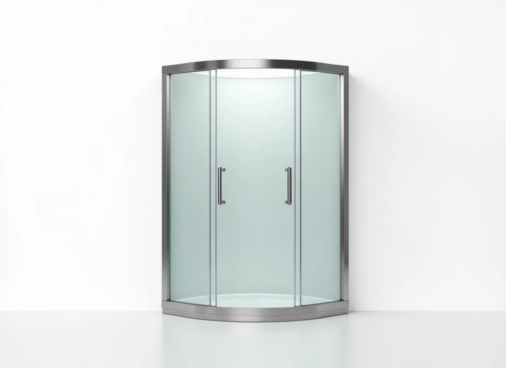 Compact steam shower cabin AquaVapor AV-90S on white background front view
